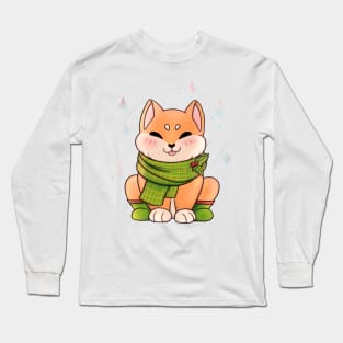 Happy winter shiba inu Long Sleeve T-Shirt